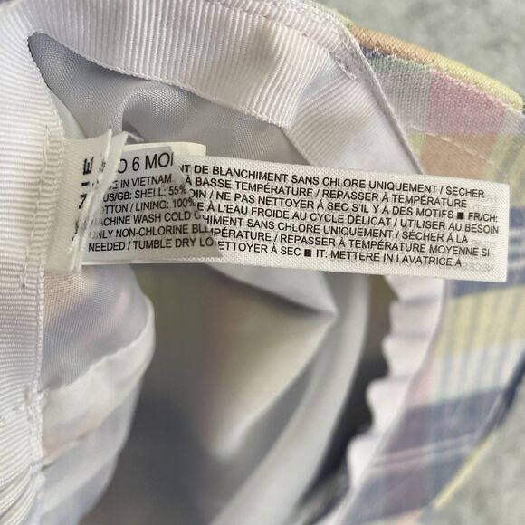 Janie & Jack Striped Linen Newsboy Hat Cap Size  3-6 monthsSummer preppy Plaid - Picture 4 of 6